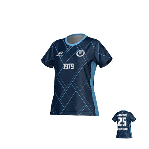 Plaid Womens Jersey - Navy & Sky Blue