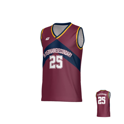Aspire Basketball Jersey - Maroon & Navy