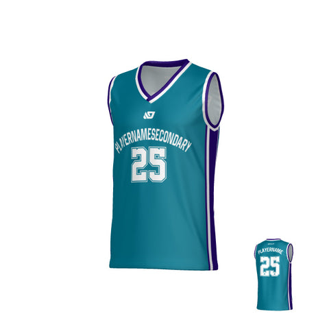 Vector Basketball Jersey - Teal & Purple