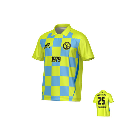 Checkers Collared Jersey - Neon Yellow