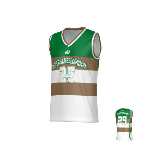 Victory Basketball Jersey - Pine Green & Gold
