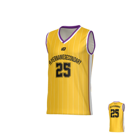 Vortex Basketball Jersey - Yellow & Purple