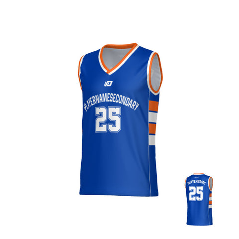 Stack Basketball Jersey - Blue & Orange