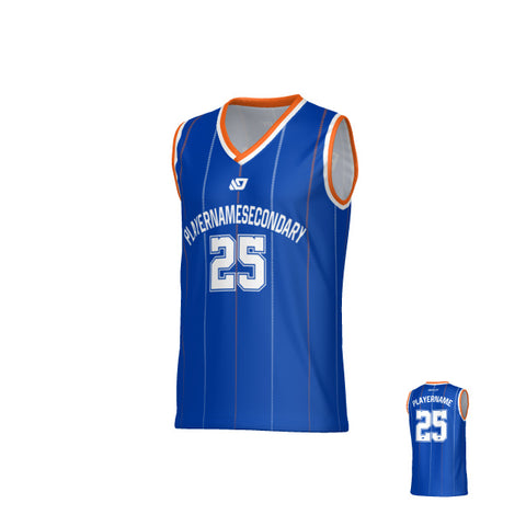 Stealth Basketball Jersey - Blue & Orange
