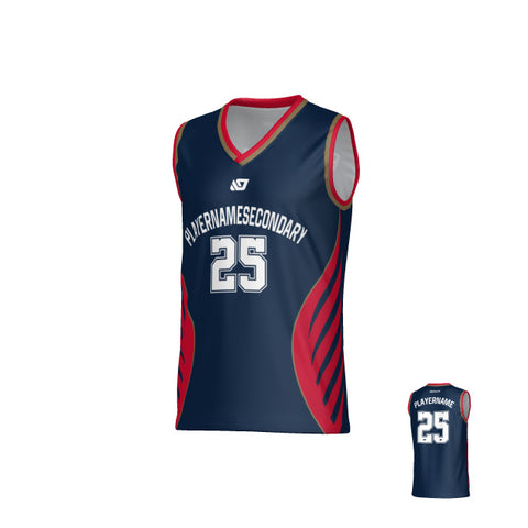 Wings Basketball Jersey - Navy & Red