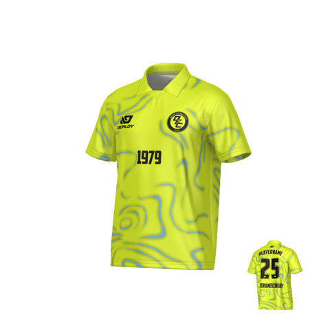 Marble Collared Jersey - Neon Yellow