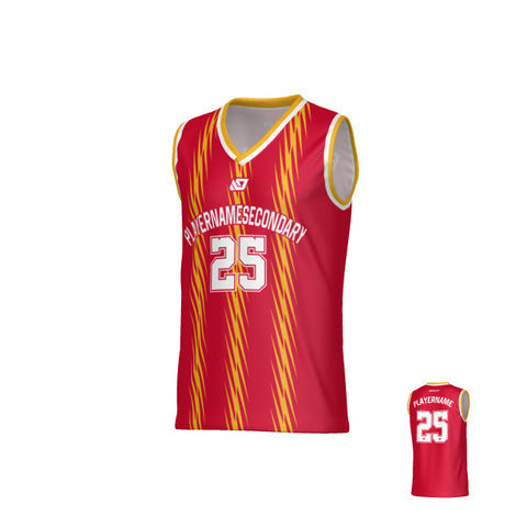 Torrent Basketball Jersey - Red & Yellow