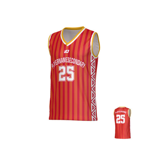 Heritage Basketball Jersey - Red & Yellow