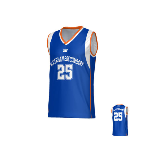 Edge Basketball Jersey - Blue & Orange