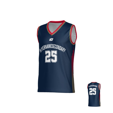 NYC Basketball Jersey - Navy & Red