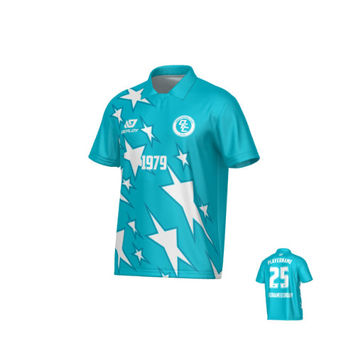 Stars Collared Jersey - Teal