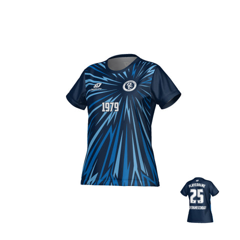 Burst Womens Jersey - Navy & Sky Blue