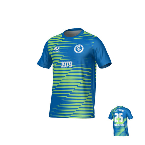 Static Jersey - Blue & Neon Green