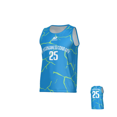 Cracks Sports Singlet - Blue & Neon Green