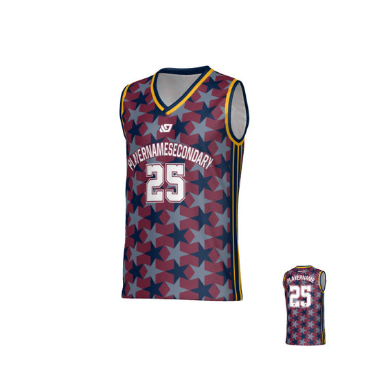 Matrix Basketball Jersey - Maroon & Navy