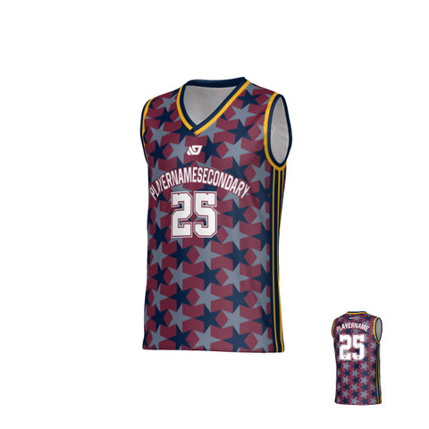 Matrix Basketball Jersey - Maroon & Navy