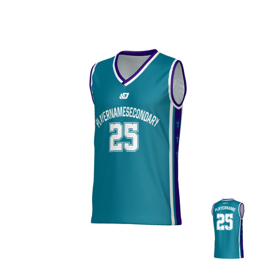 Stars Basketball Jersey - Teal & Purple