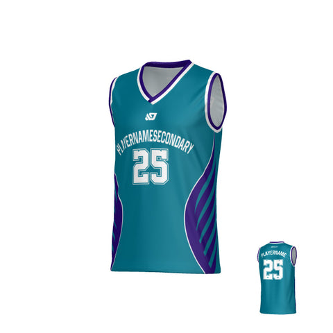 Wings Basketball Jersey - Teal & Purple