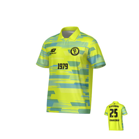 Glitch Collared Jersey - Neon Yellow