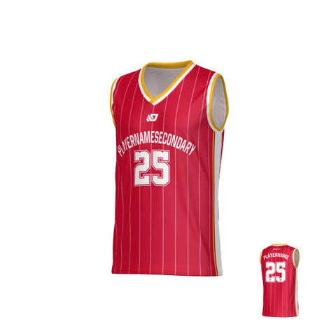 Vortex Basketball Jersey - Red & Yellow