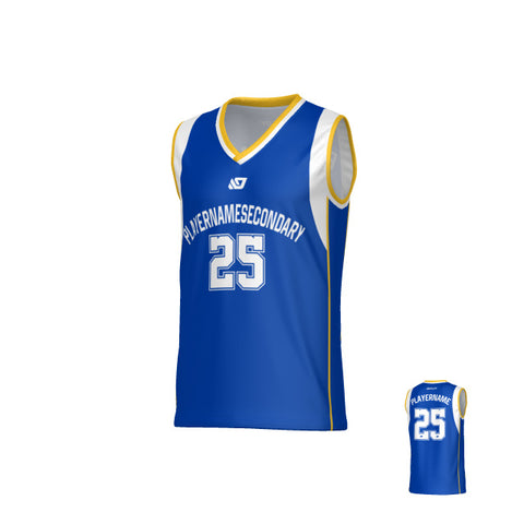 Edge Basketball Jersey - Royal Blue & Yellow