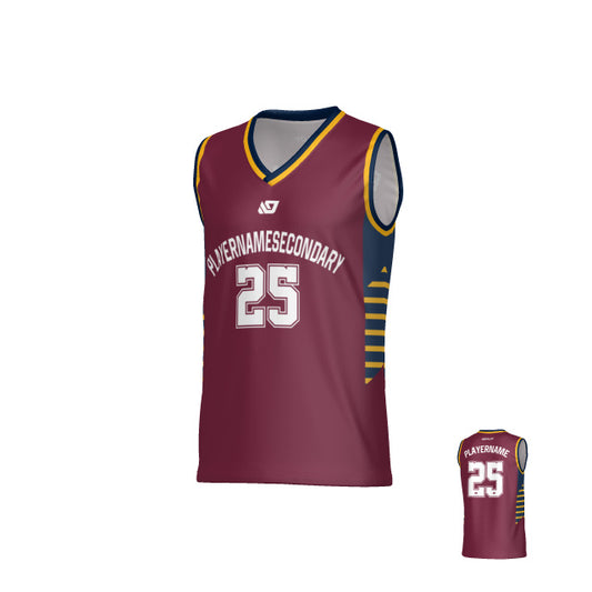 Banner Basketball Jersey - Maroon & Navy