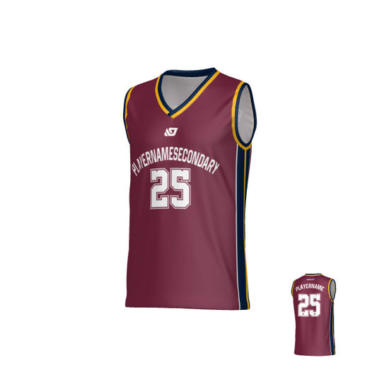 Channel Basketball Jersey - Maroon & Navy