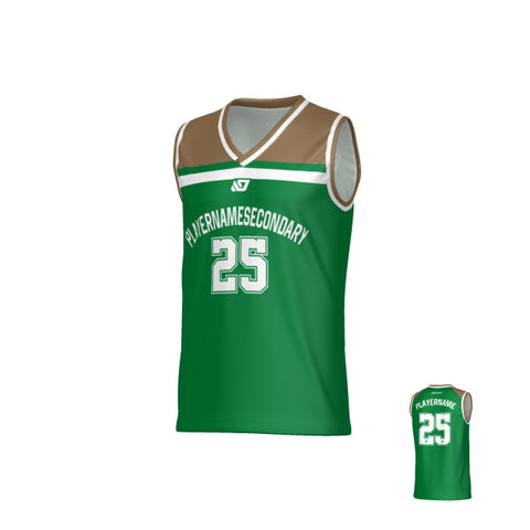 Captain Basketball Jersey - Pine Green & Gold