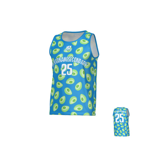 Avocado Sports Singlet - Blue & Neon Green