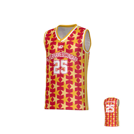 Matrix Basketball Jersey - Red & Yellow