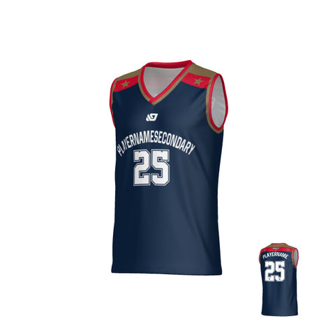 Core Basketball Jersey - Navy & Red
