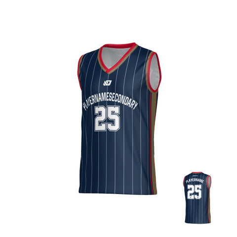 Vortex Basketball Jersey - Navy & Red
