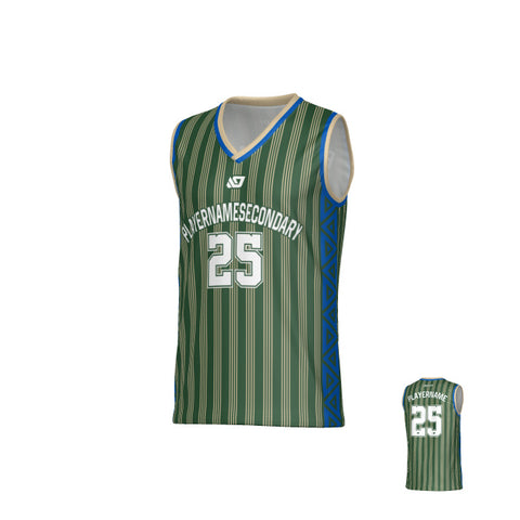 Heritage Basketball Jersey - Green & Cream