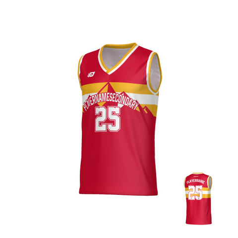 Summit Basketball Jersey - Red & Yellow