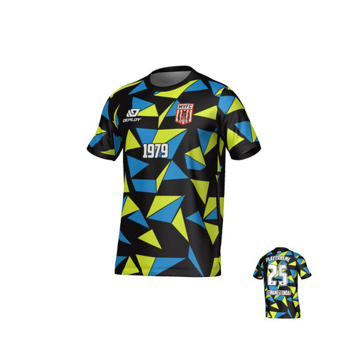 MOSS VALE FC SUMMER - SHARDS - BLACK & NEON