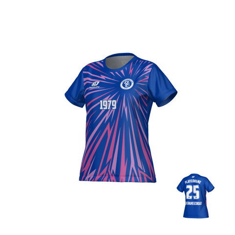Burst Womens Jersey - Royal Blue & Purple