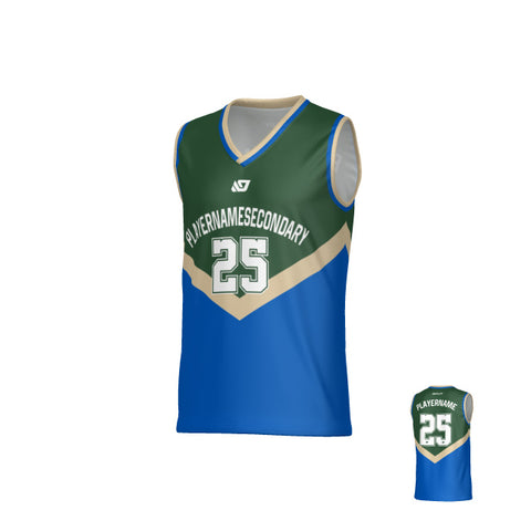 Peak Basketball Jersey - Green & Cream