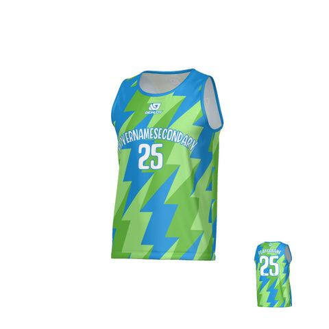 Bolts Sports Singlet - Blue & Neon Green