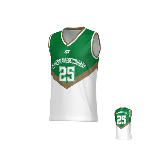 Peak Basketball Jersey - Pine Green & Gold