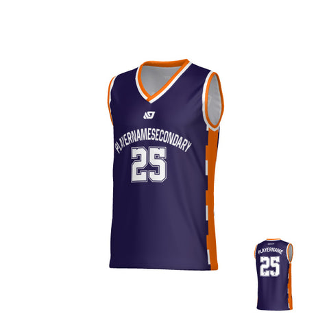 Pixel Basketball Jersey - Purple & Orange