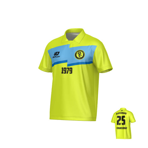 Zag Collared Jersey - Neon Yellow