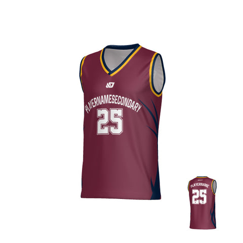 Razor Basketball Jersey - Maroon & Navy