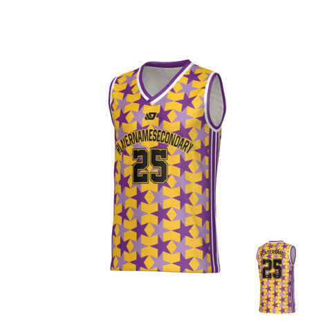 Matrix Basketball Jersey - Yellow & Purple