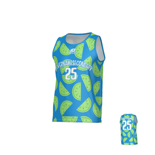 Watermelon Sports Singlet - Blue & Neon Green