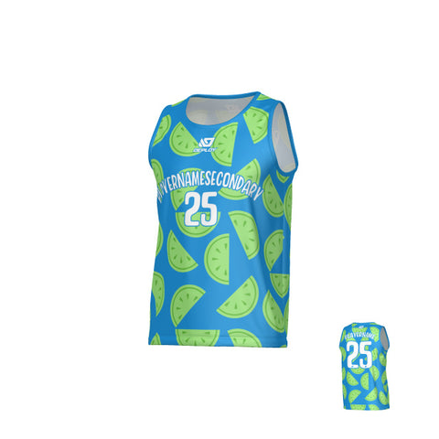 Watermelon Sports Singlet - Blue & Neon Green