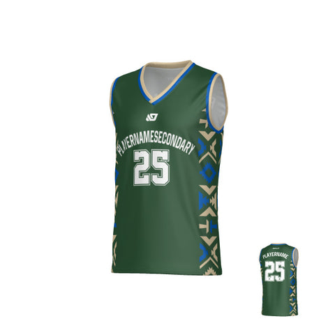 Tribal Basketball Jersey - Green & Cream