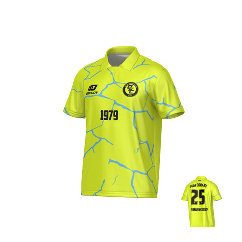 Cracks Collared Jersey - Neon Yellow