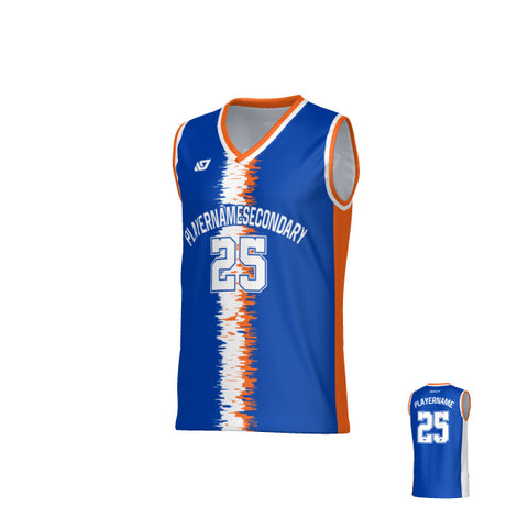 Static Basketball Jersey - Blue & Orange