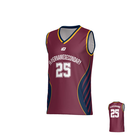 Wings Basketball Jersey - Maroon & Navy