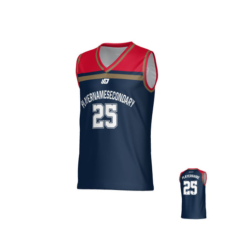 Captain Basketball Jersey - Navy & Red